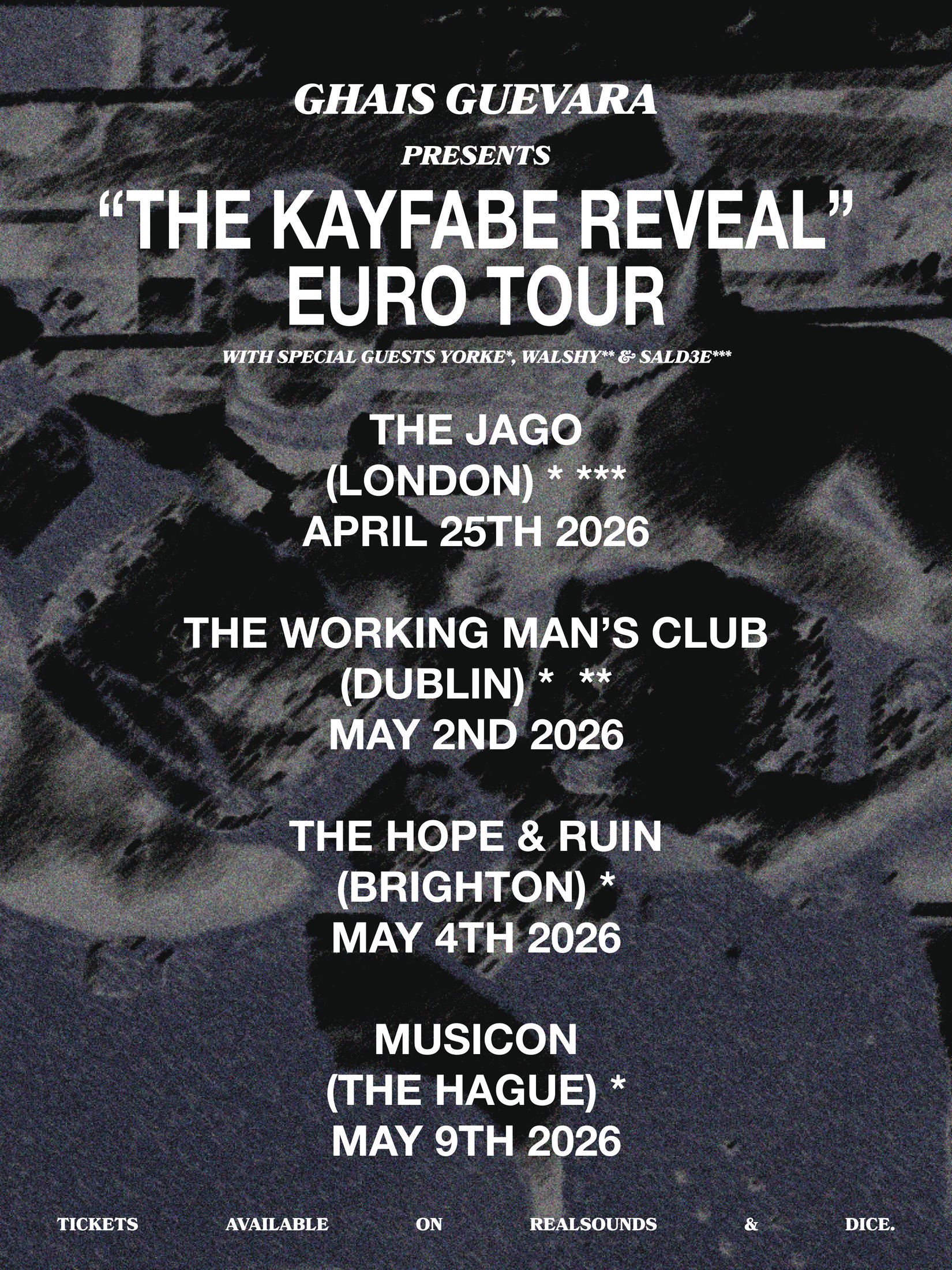 The Kayfabe Reveal Euro Tour additional dates poster